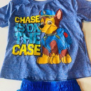 Nickelodeon Paw Patrol swim trunks and Chase is on the case t shirt size 3T/4T